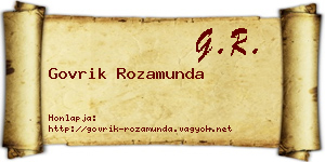 Govrik Rozamunda névjegykártya